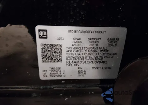 2024 Buick Encore Gx Sport Touring Fwd from USA, damaged, VIN KL4AMDSL2RB079481